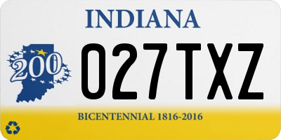 IN license plate 027TXZ