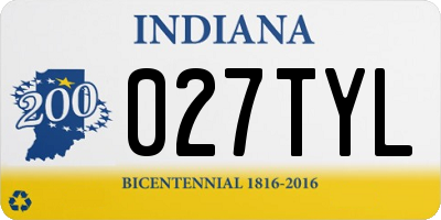 IN license plate 027TYL