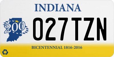 IN license plate 027TZN