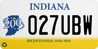 IN license plate 027UBW