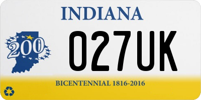 IN license plate 027UK