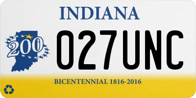 IN license plate 027UNC