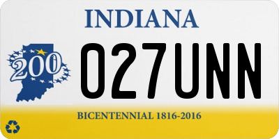 IN license plate 027UNN