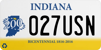 IN license plate 027USN