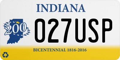 IN license plate 027USP