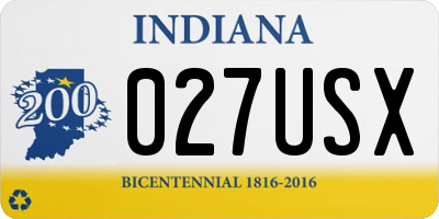 IN license plate 027USX