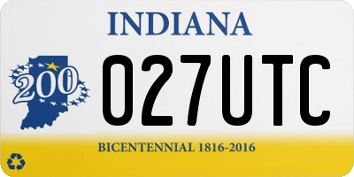IN license plate 027UTC