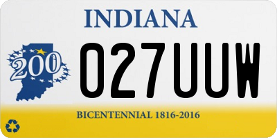 IN license plate 027UUW