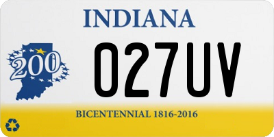 IN license plate 027UV