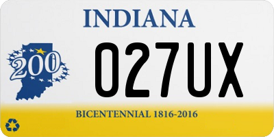 IN license plate 027UX