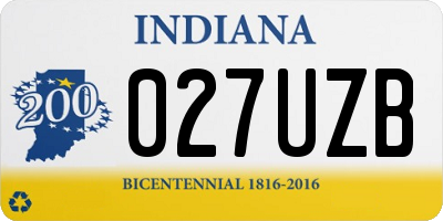IN license plate 027UZB