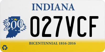 IN license plate 027VCF