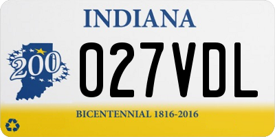 IN license plate 027VDL