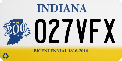 IN license plate 027VFX