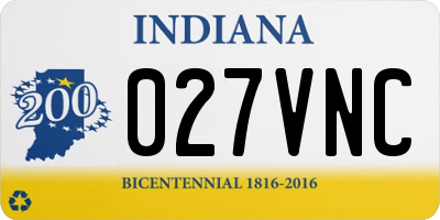 IN license plate 027VNC