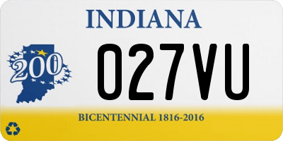 IN license plate 027VU