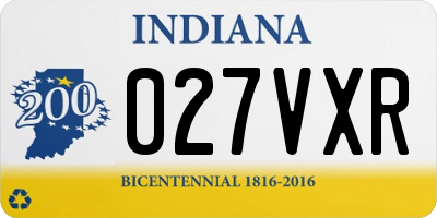 IN license plate 027VXR
