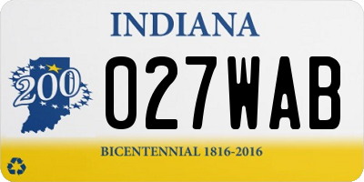 IN license plate 027WAB