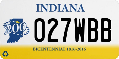 IN license plate 027WBB