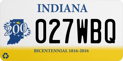 IN license plate 027WBQ