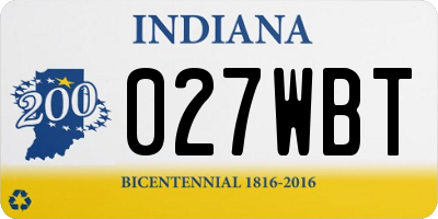 IN license plate 027WBT