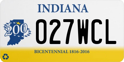 IN license plate 027WCL