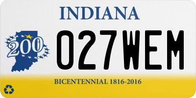 IN license plate 027WEM