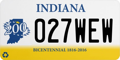 IN license plate 027WEW