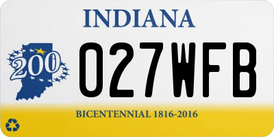 IN license plate 027WFB