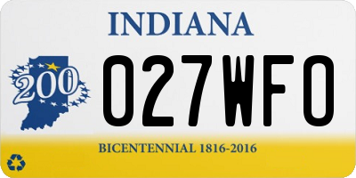 IN license plate 027WFO