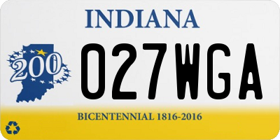 IN license plate 027WGA