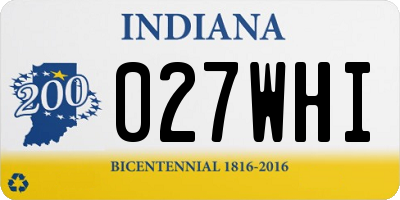 IN license plate 027WHI