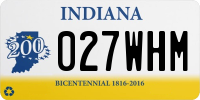IN license plate 027WHM