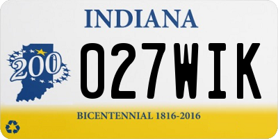 IN license plate 027WIK