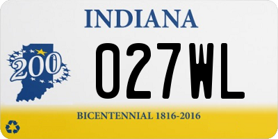 IN license plate 027WL