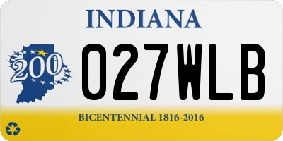 IN license plate 027WLB