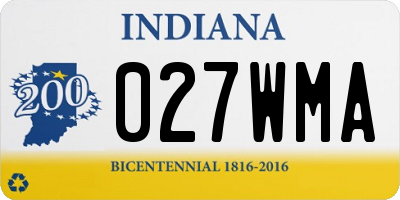 IN license plate 027WMA
