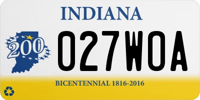 IN license plate 027WOA