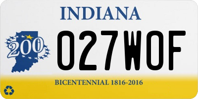 IN license plate 027WOF