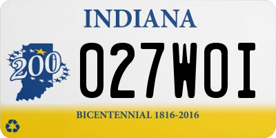 IN license plate 027WOI