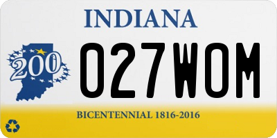 IN license plate 027WOM