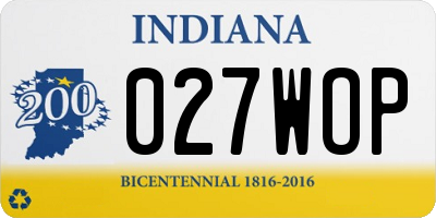 IN license plate 027WOP
