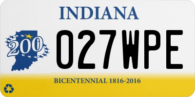 IN license plate 027WPE