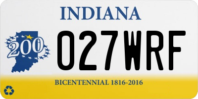 IN license plate 027WRF
