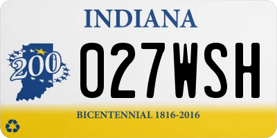 IN license plate 027WSH