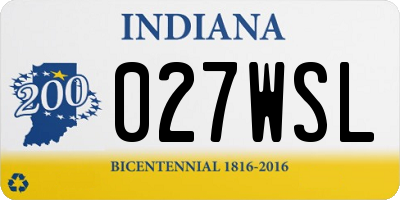IN license plate 027WSL