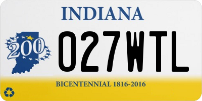 IN license plate 027WTL