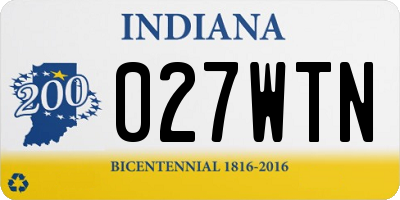 IN license plate 027WTN