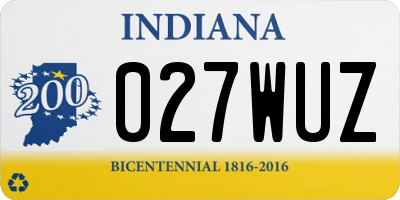 IN license plate 027WUZ