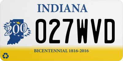IN license plate 027WVD